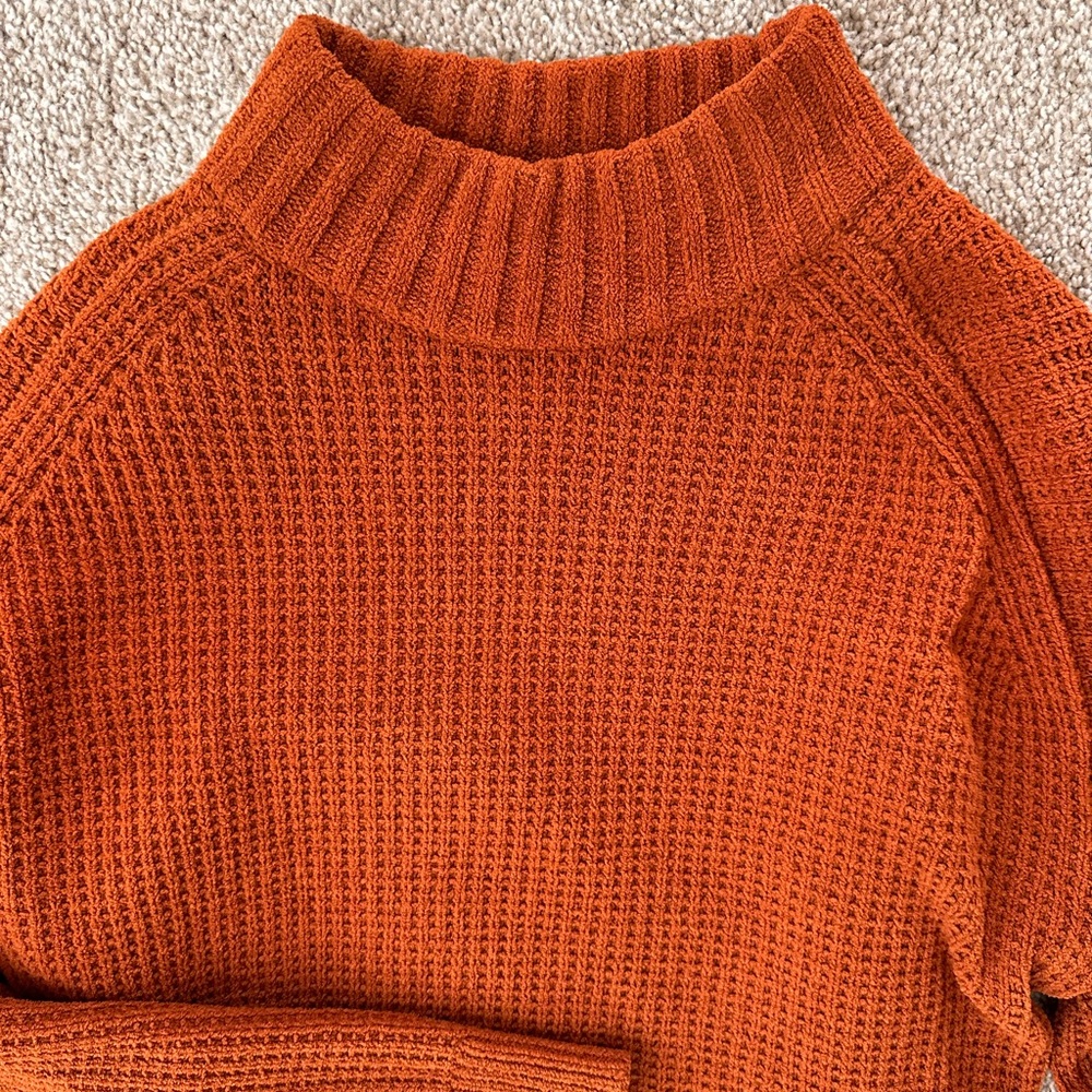 Extra long sweater w/ slight turtle neck